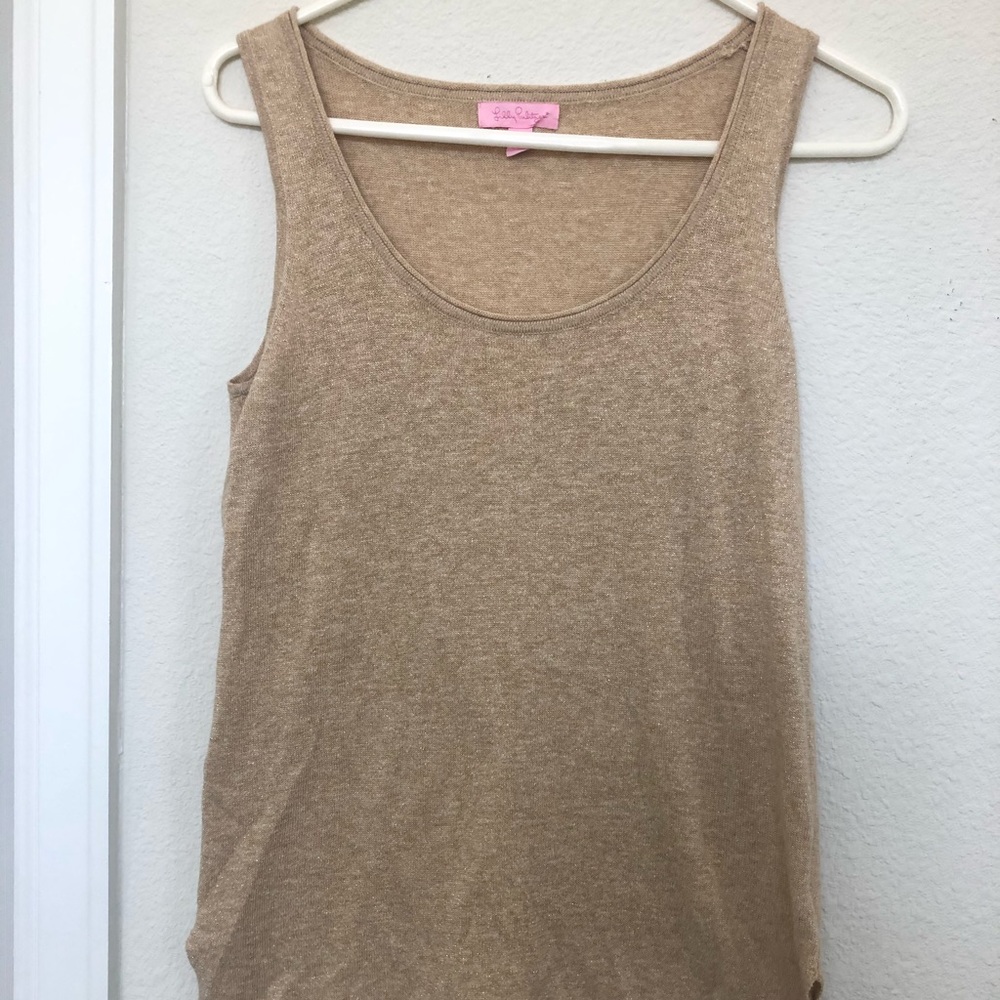 Lilly Pulitzer gold metallic sweater tank